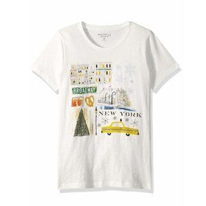 J Crew Women's New York City Winter Collector T-shirt Ivory XS Extra small NWOT